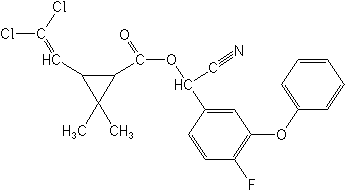 Structural formula of cyfluthrin